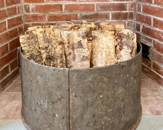 Reclaimed Metal Log Holder