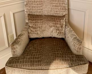 Velvet Upholstered Armchair