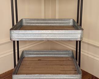 New Utility Cart on Wheels with Wood Shelves