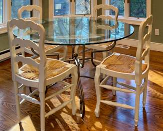 Wrought Iron & Glass Dining Table