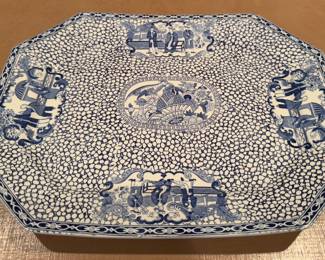 William Adams Blue & White Ironstone Platter