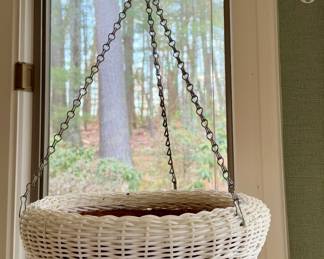 (2) Hanging Wicker Planters