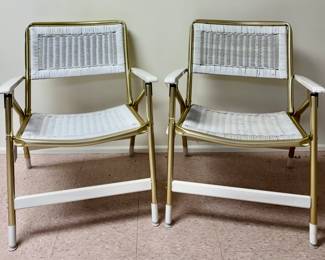(2) Wicker Folding Armchairs