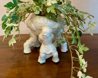 Planter with Faux Ivy