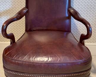 Leather Desk Chair with Nailhead Trim
