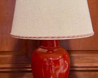 Oxblood Lamp on Rosewood Stand