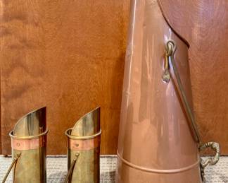 Copper Match Scuttles & Scuttle Bucket