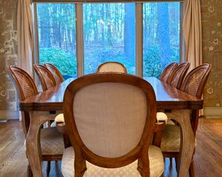 French Provincial Dining Room Table & 8 Chairs