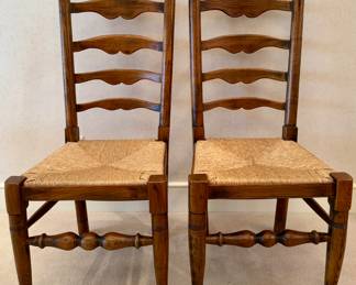 (2) Ladderback Chairs with Rush Seats