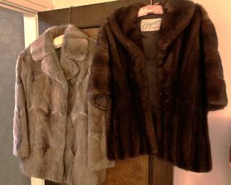 There are two fur coats, one of which is from C. Jorgensen, of Pasadena.