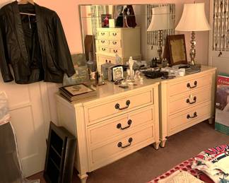 To go along with the tall dresser, there is a shorter, wider dresser with a mirror.  