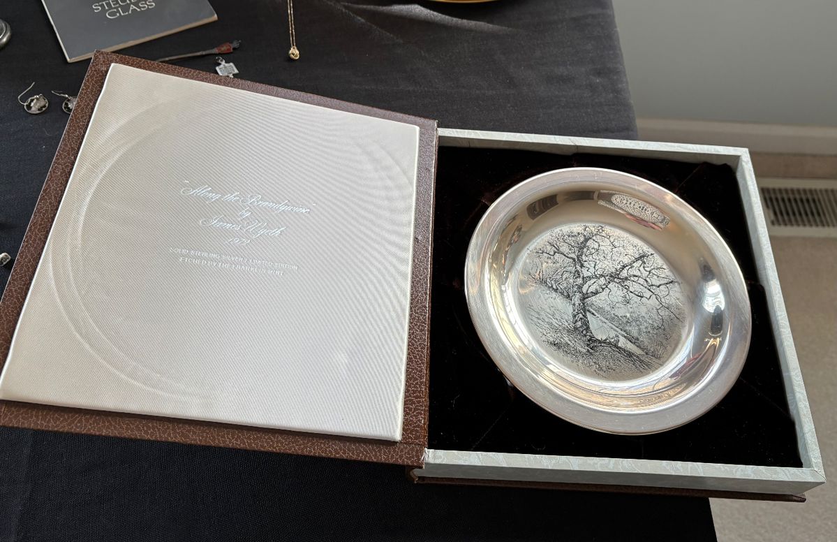 James Wyeth Sterling Silver Etched Plate 