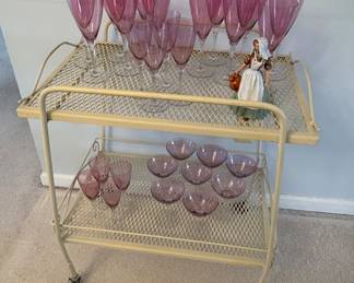 Vintage Metal Serving Cart 