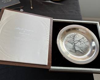 James Wyeth Sterling Silver Etched Plate 