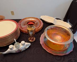 Limoge & Murano Italian Ruby Glass