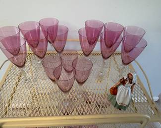 Cranberry Glass Crystal Stemware 