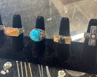 DIAN MALOUF AND FAR RIGHT KONSTANTINO CROSS RING  
