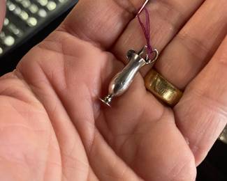 NEW ORLEANS HURRICANE   GLASS STERLING CHARM  SUPER HARD TO FIND 