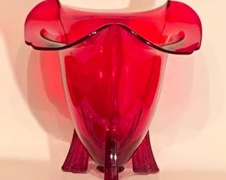 Martinsville Art Deco ruby glass vase circa 1930. $100.00, or best offer.