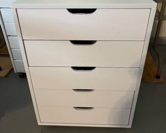 Adeptus 5 drawer wooden cart rolling 