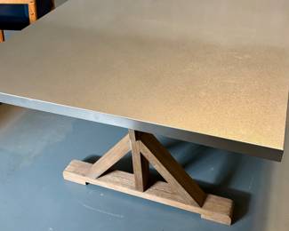 Stainless steel topped table 6'8" x 3'4"
