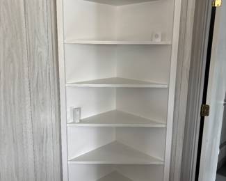Seven shelf corner cabinet