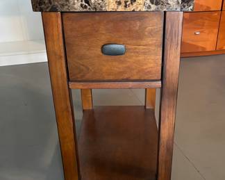 Small side table with faux marble top