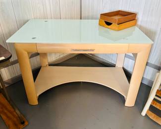 Glass topped desk