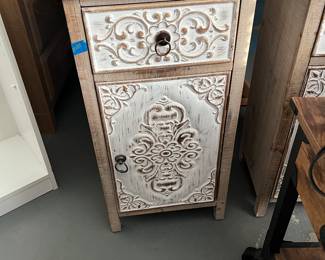 Wood floral accent cabinet - there's a pair!