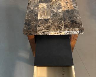 Drawer with tray and marble looking top