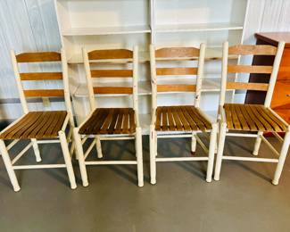 Ladderback chair with slat seats