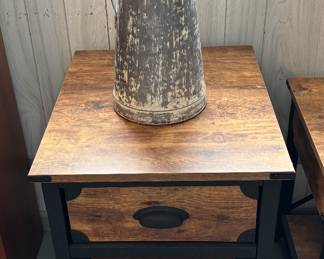 Two drawer side table on wheels