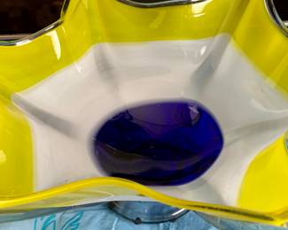 Center of large glass bowl