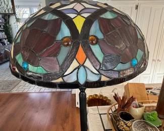 Two tiffany style floor lamps