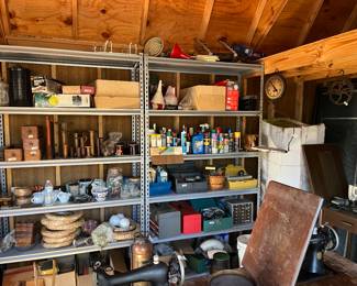 Shed full of primitives and antiques. Plus a few power tools