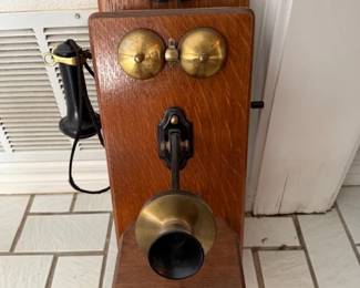 Wooden crank telephone