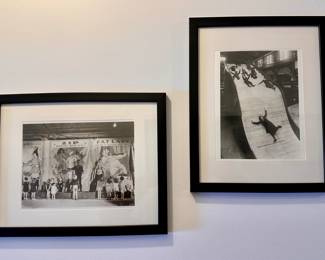 Vintage black and white framed prints. 