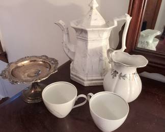 Ceramic and Silver Kitchen Items