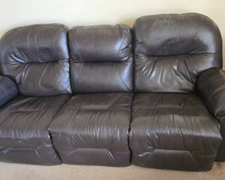 Leather reclining sofa