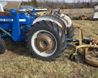 Early 70's Ford 2600 Tractor and Land Pride mower and bucket new engine