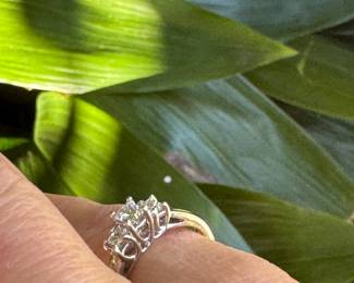 #112 - $345 - 1/2 ctw 3 diamond ring, 14kt white gold, size 5 