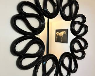 #87 - $90 - Black Plastic Framed Mirror 41"R