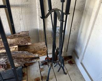 #51  - $100 set - Fireplace Rack & Utensils 32"H