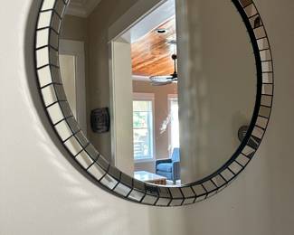 #71 - $80 - Round Mirrored Mosaic Edge Mirror 36"R
