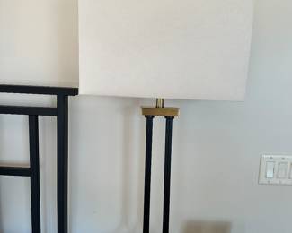 #68 - $280 - pair of Brass & Iron Lamps 37"Hx19"Wx9"
