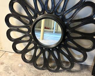 #129 - $70 - Black Plastic Framed Mirror 41"R