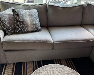 #12 - $680 - Gray Sectional Couch Rowe Furniture 89"Lx36"Dx33"H (2nd section 98"L