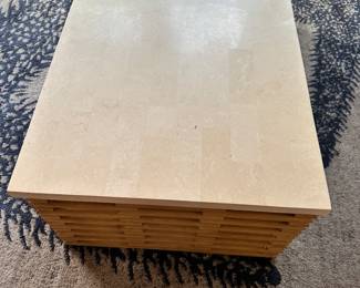 #17 - $400 - Wood & Quartz coffee table 16"Hx46"Lx26"D
