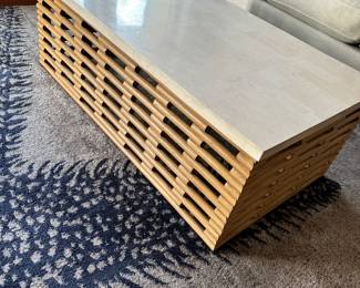 #17 - $400 - Wood & Quartz coffee table 16"Hx46"Lx26"D