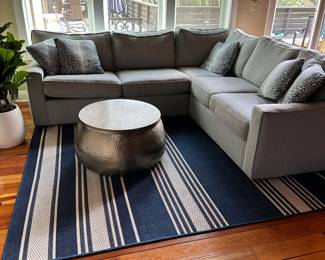 #12 - $680 - Gray Sectional Couch Rowe Furniture 89"Lx36"Dx33"H (2nd section 98"L